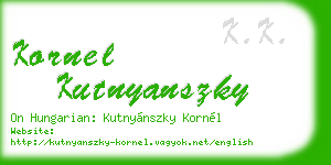 kornel kutnyanszky business card
