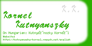 kornel kutnyanszky business card